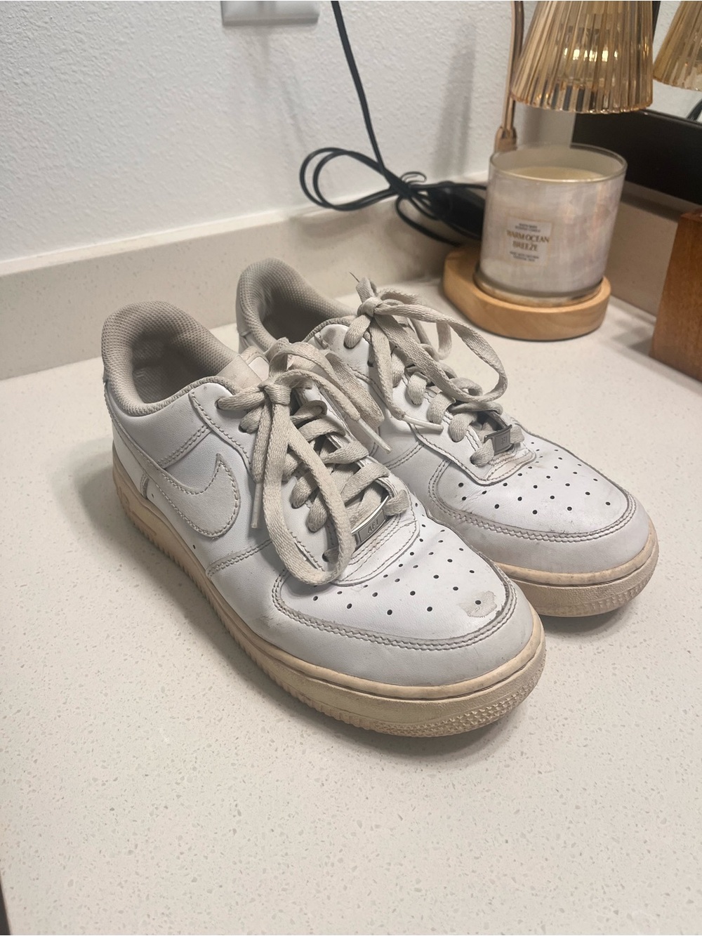 Nike White Low-Top Sneakers with Cream Soles